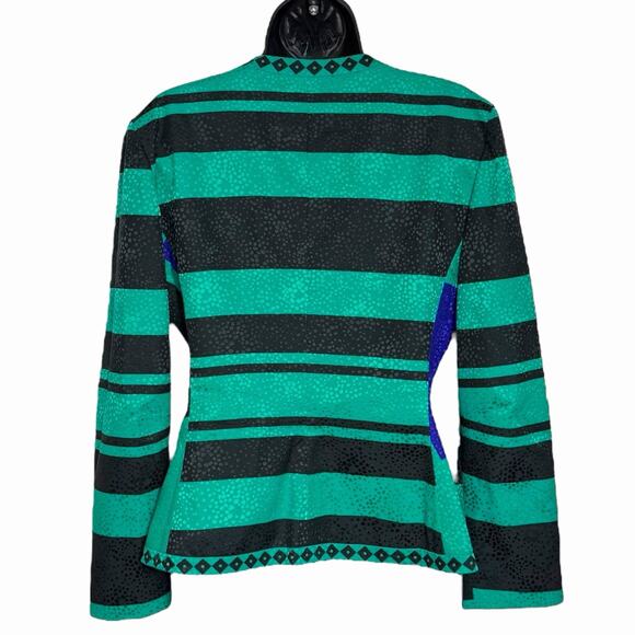 VTG RICHARD WARREN SILK BLAZER JACKET 80s 90s ARTSY RETRO BOLD BOHO STATEMENT 6 - Picture 4 of 5